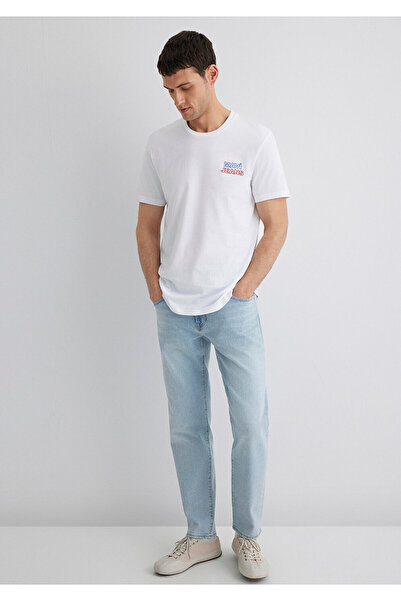 Mavi Jeans-bedrucktes weißes T-Shirt Slim Fit / Slim Fit 066841-620