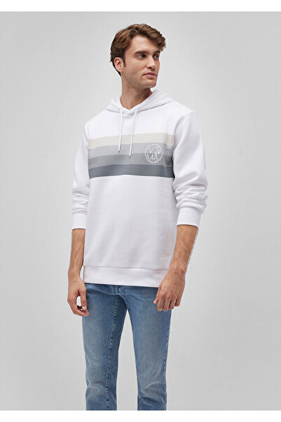 Mavi Бял суичър с качулка с щампа - 0610307 -620