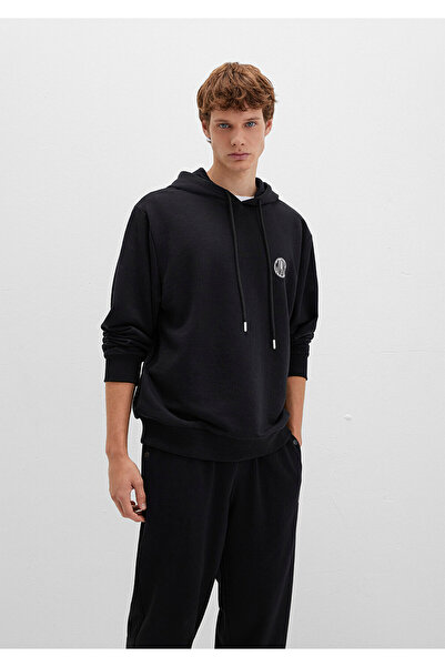 Mavi Schwarzes Sweatshirt mit Kapuze und Mvjns-Logo-Aufdruck - 0611786 -900