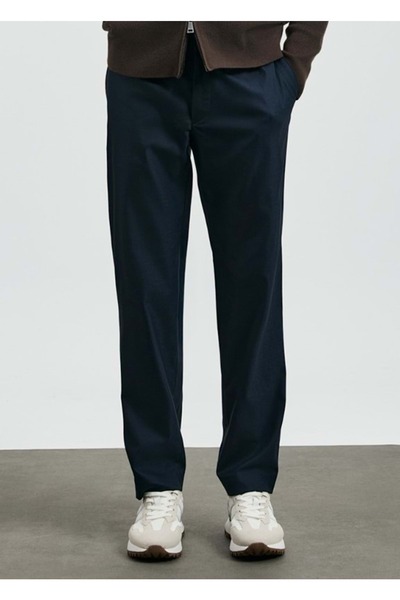 Lufian 112190334 Amber Smart Men's Chino Pants Slim Fit Men's Pants Dark Blue