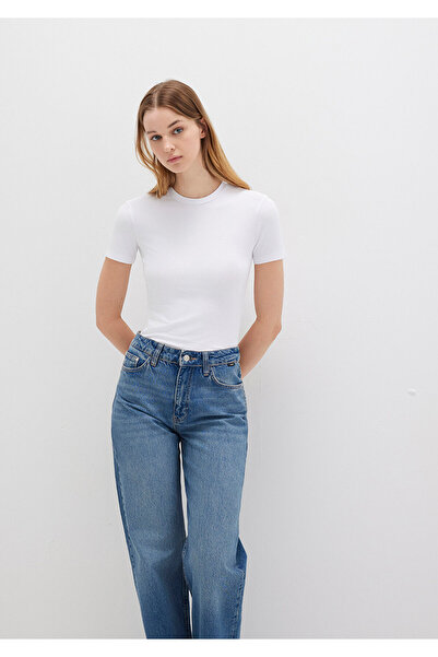 Mavi Tricou Lux Touch alb de bază modal cu croială mulată 1600963 -620