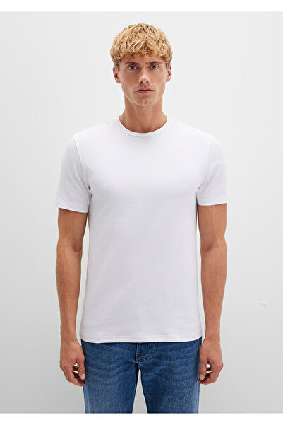 Mavi Stretch White Basic T-shirt Fitted / Bodycon Cutout 061747-620