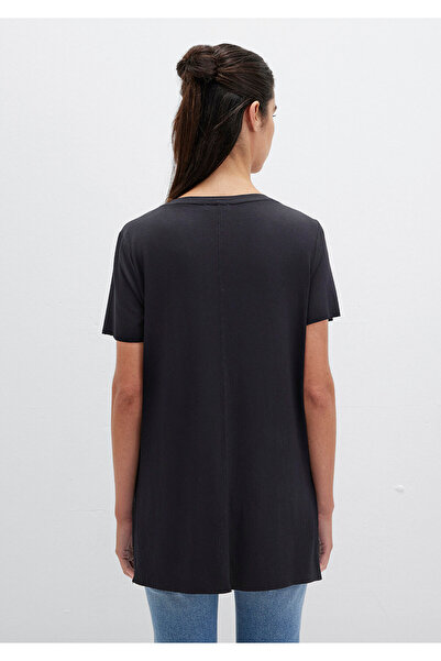 Mavi Μαύρο παχύρρευστο T-shirt με λαιμόκοψη - Loose Fit166775-900