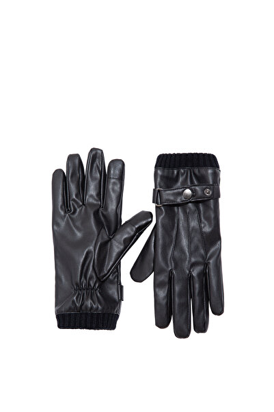Mavi Faux Leather Black Gloves 092218-900