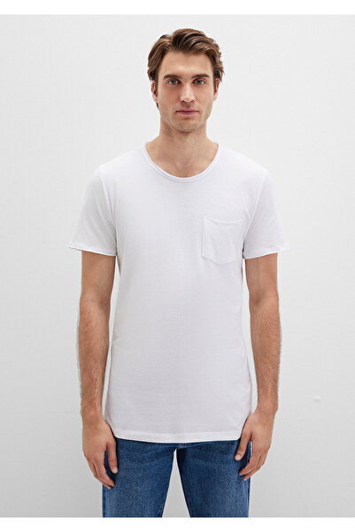 Mavi Weißes T-Shirt mit genähten Taschen und tailliertem Schnitt 062772 -20843