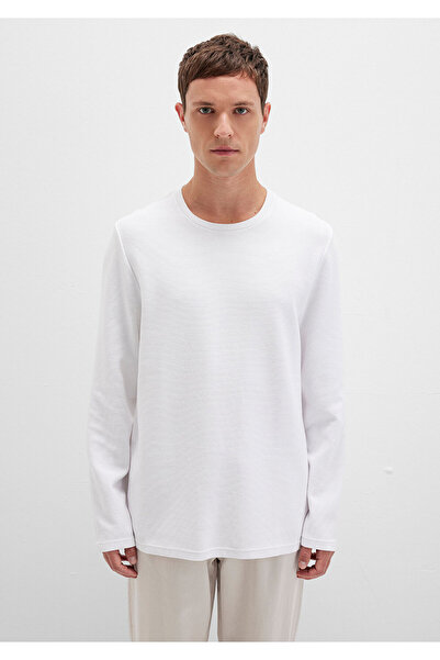 Mavi Weißes Slim Fit Langarm-T-Shirt -064622-20454