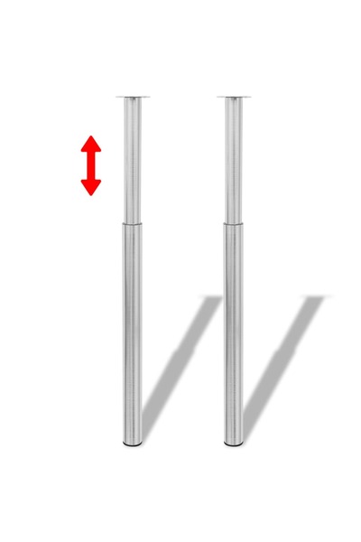 vidaxl 2 أرجل طاولة تلسكوبية من الفولاذ المقاوم للصدأ 710 مم - 1100 مم