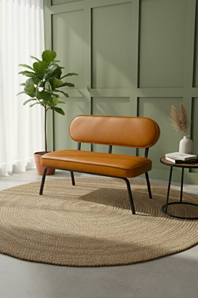 Azra Mobilya Luna İkili Koltuk – Modern Tasarım | Deri Kumaş | Metal Ayaklı |...