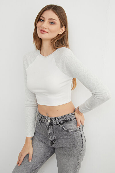 Fulla Moda Basic Raglan Sleeve Crop Bodysuit
