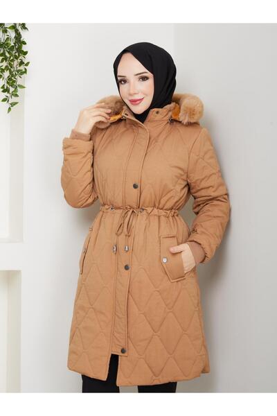ESLEMNUR Belden Lace-Up Inflatable Coat Kri̇nkil Fabric