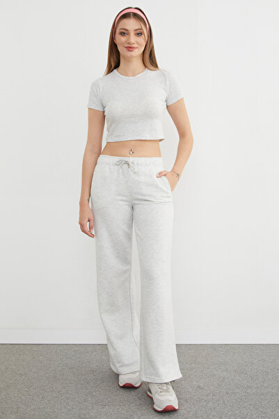 Fulla Moda Wide Leg Sweatpants with Piped Side Pockets