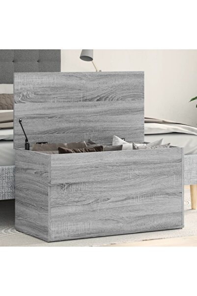 vidaxl Storage Chest Grey Sonoma 84x42x46 cm Engineered Wood