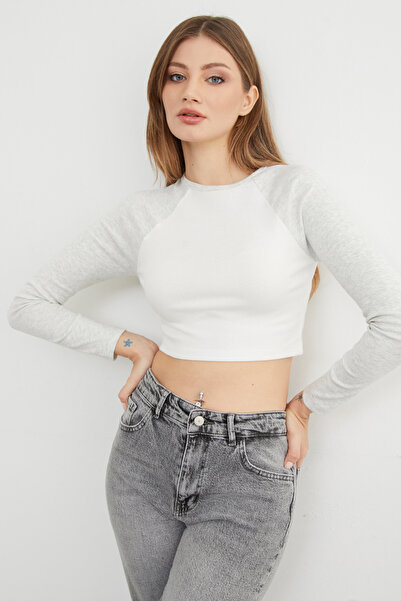 Fulla Moda Basic Raglan Sleeve Crop Bodysuit
