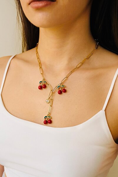Bonicce Luxury Women's Steel Necklace - Starfish-Oyster-Pearl-Moon-Sun-Clover-Cherry Motif