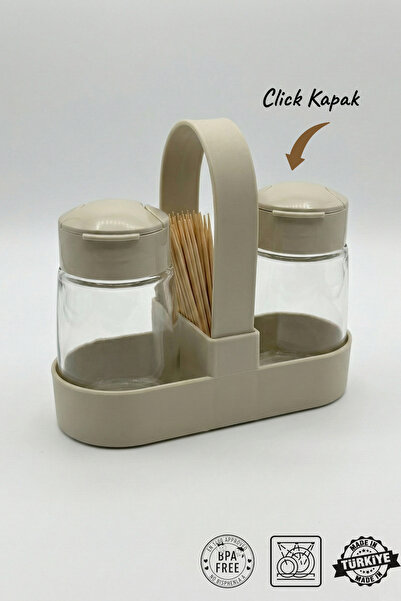 Qlüx طقم وعاء ملح مع حامل - طقم وعاء توابل زجاجي مع غطاء قابل للطي وحامل سعة ...