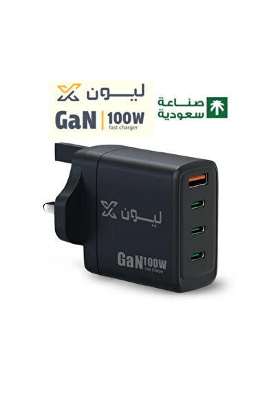 LionX شاحن 100W 3C1A تايب سي، محول GaN يو إس بي سي للحائط، شريك سفر محمول،صنا...