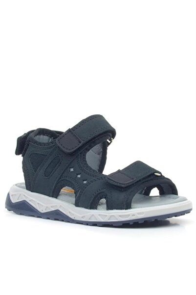 Rakerplus Чорна натуральна шкіра - дитячі сандалі з застібкою на липучці