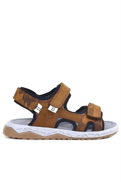 Rakerplus Παιδικά σανδάλια παπούτσια από γνήσιο δέρμα Tan Velcro