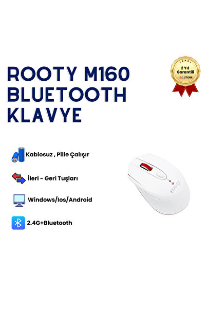 HZL Rooty Sessiz Kablosuz Optik Mouse Çok Fonksiyonlu- Beyaz Kırmızı