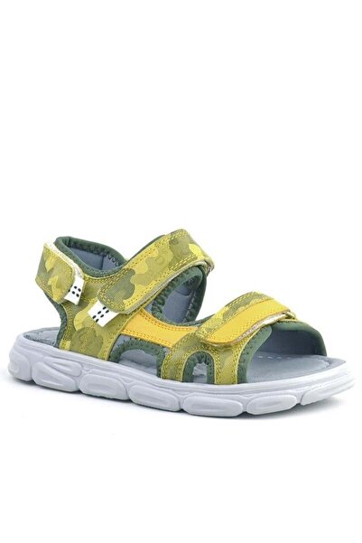 Rakerplus Wisps Genuine Leather Green Camouflage Kids Sandals