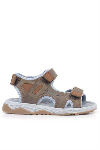 Rakerplus Коричневі дитячі сандалі з натуральної шкіри - на липучках