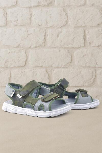 Rakerplus Wisps Genuine Leather Khaki Camouflage Kids Sandals