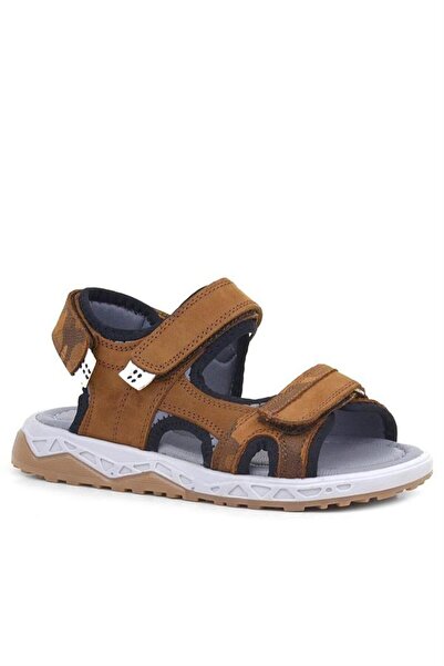 Rakerplus Genuine Leather Tan Velcro Kids Sandals Shoes