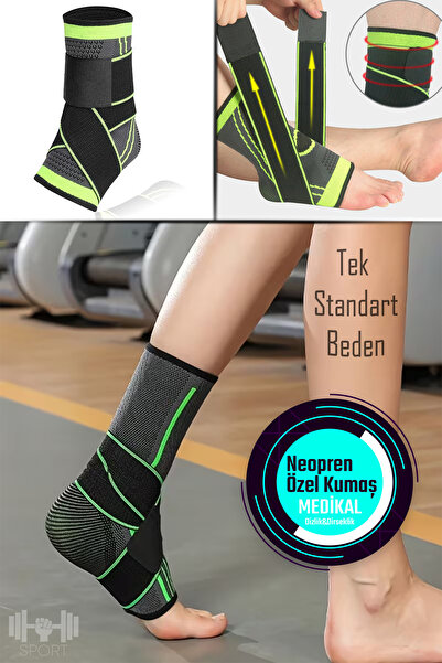 Hsport Medikal Ortopedik Elastik Bandajlı Ayak Bilekliği Ağrı Giderici Neopren Uzun Ayak Bilekliği