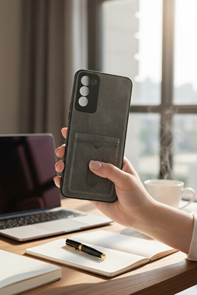 batuteknoloji Tecno Camon 18P Deri Görünüm Kartlıklı Kılıf