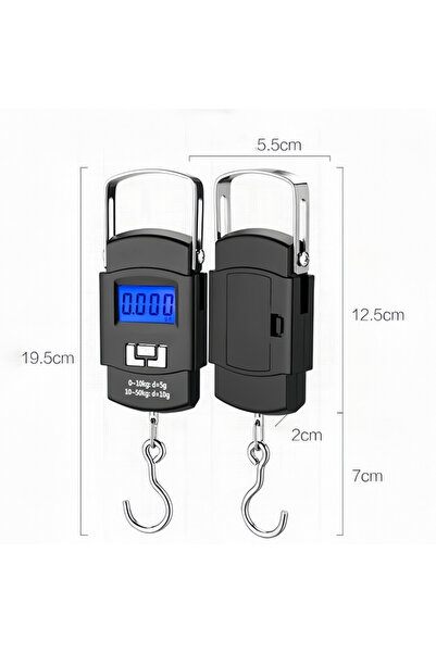 OEM Portable digital hand scale, up to 50 kg, LCD display, metal hook