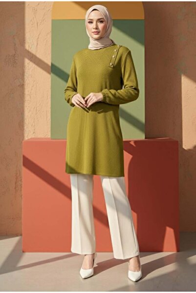 MODARTE Düğme Detaylı Bürümcük Tunik