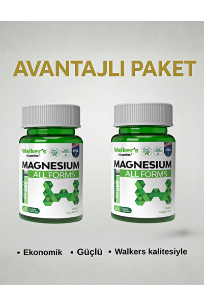 Walkers Vitamin Magnezyum All Forms 680 Mg 60 Kapsül ( 2 KUTU )