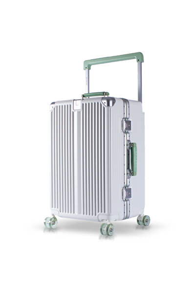 Zeplin Boxy PC Policarbon Orta Boy Valiz Beyaz-Yeşil