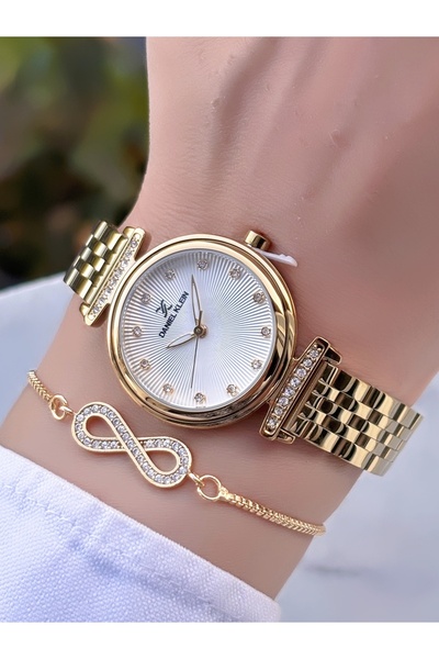 Daniel Klein Orijinal 2 Yıl Garantili 30mm Çelik Kordon Kadın Saat Bileklik Hediyeli DK235D14HRT
