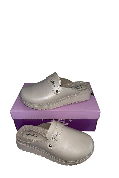 Perla Ayder bej önü kapalı ortopedik ev iş yeri dışarı günlük sabo terlik