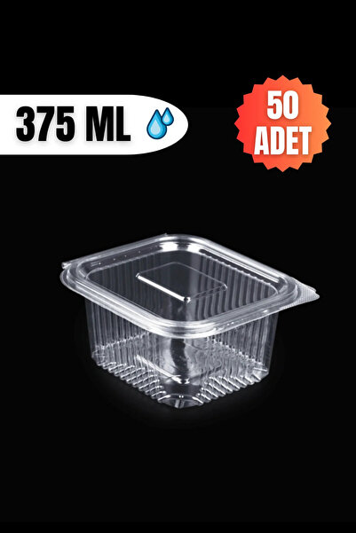 YOK YOK AMBALAJ Plastik Sızdırmaz Kapaklı Kap 375 Gr Cc 50 Adet