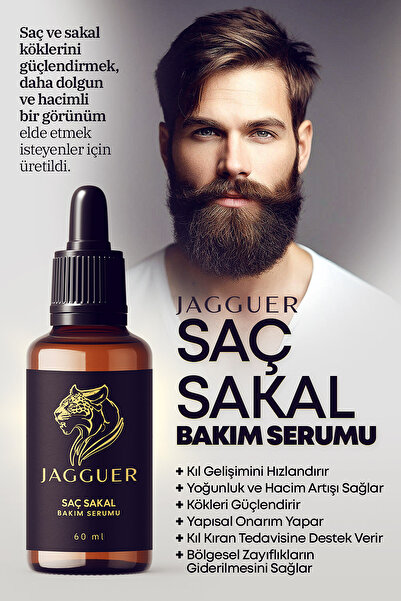 Jagguer Saç & Sakal Serumu – Saçkıran Sakalkıran Karşıtı Seyreklik Köselik Giderici Biotin Keratin Vitaminli
