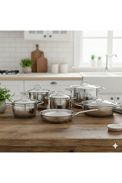 Sofram High-quality Turkish Sovram stainless steel cookware set, 11 pieces