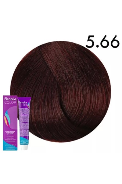 Fanola Vopsea de Par 5.66 Tehnica Permanenta - Color Cream Castaniu Rosu Inte...