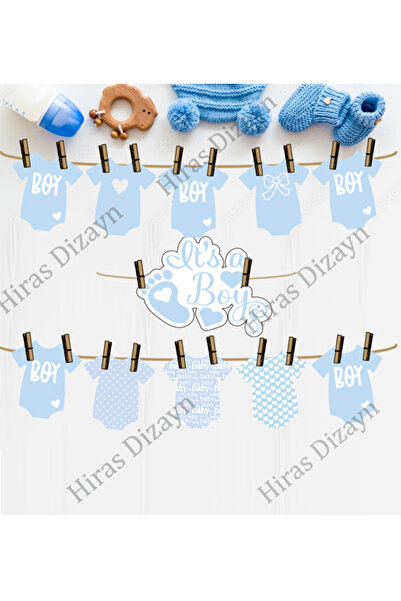Hiras Dizayn 11 Pieces Baby Shower Party String Banner Boy or Girl Blue/Pink ...