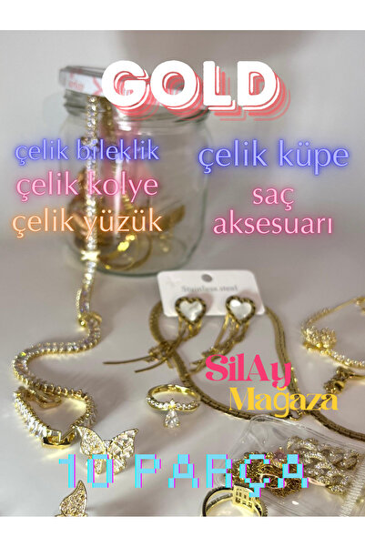 Silay mağaza Zirkon Taşlı Gold Süpriz Takı Kavanozu Hediyelik