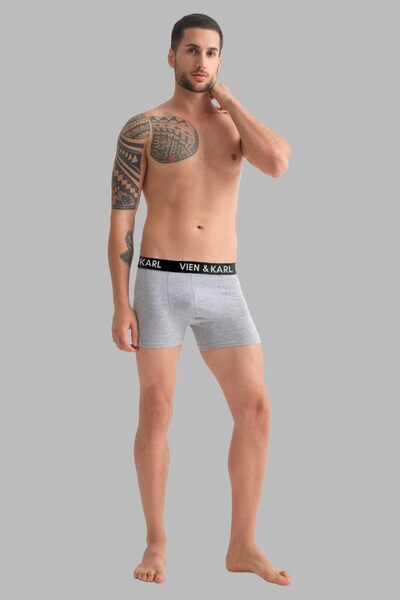 Vien&Karl Ανδρικό μαύρο γκρι Navy Blue 9 Pack μονόχρωμο σορτς μπόξερ Lycra