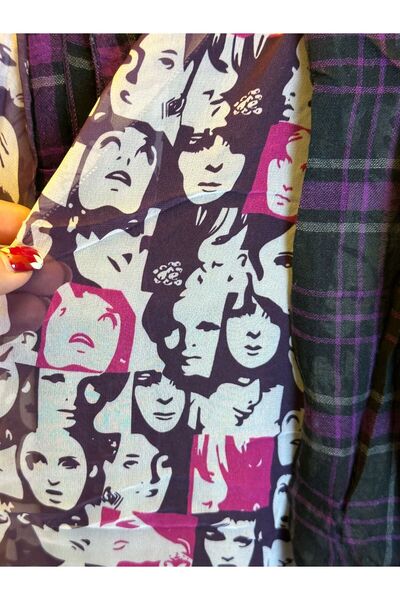 Gönülden Tasarım Eșarfă unisex cu lanț de design în 2 piese, maro