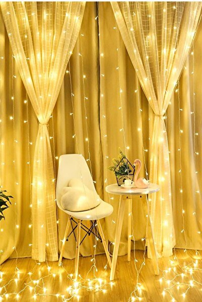 Trendpoint 2.5 X 2.5 Metre 8 Fonksiyonlu Perde Led Kablolu Fişli 10 saçaklı 200 ledli