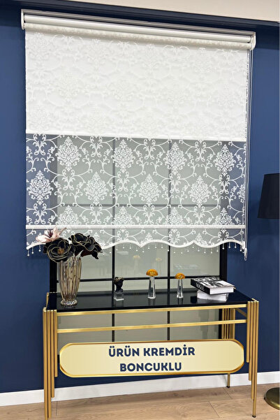 VOLPER MEKANİK Volper Vp1620 Çift Mekanizmalı Tül Ve Stor Perde Simli Damaks Desenli Etek Dilimli (boncuklu)