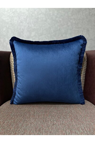 Fabricland Imported Silk Velvet DARK BLUE COLOR TASSELED CIRLENT CASE 43x43cm