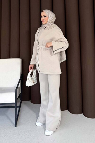 Melike Tatar Zipper Detailed Three Thread Suit 76-5504