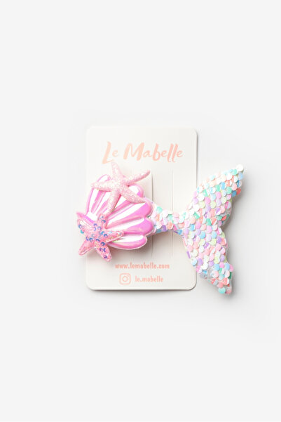 Le Mabelle Ecru Sequin Mermaid Girl's Clip Buckle