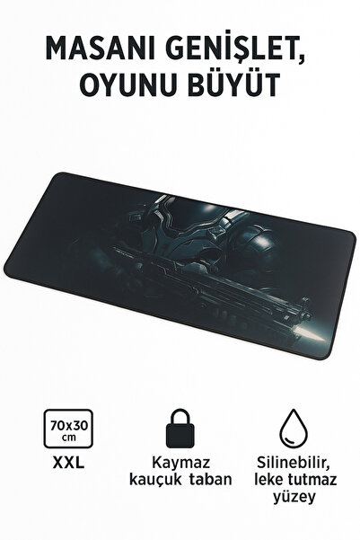 Zineets Gamer Gaming Oyuncu Mouse Pad Büyük Boy Gaming Oyuncu Xl 70x30 Cm Hed...