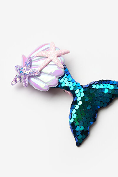 Le Mabelle Cataramă cu clemă pentru fetiță sirenă cu paiete ulei